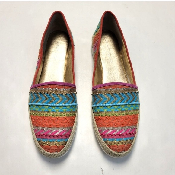 Donald J. Pliner Pizasp Southwestern Beaded Espadrille Slip On Shoes - Picture 1 of 8